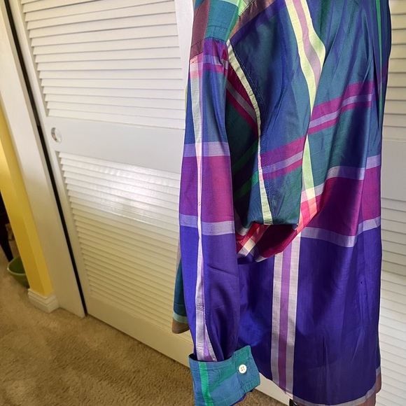 Multicolor Plaid Womens Shirt. Lightweight and bound to brightonyour day. - Picture 2 of 9